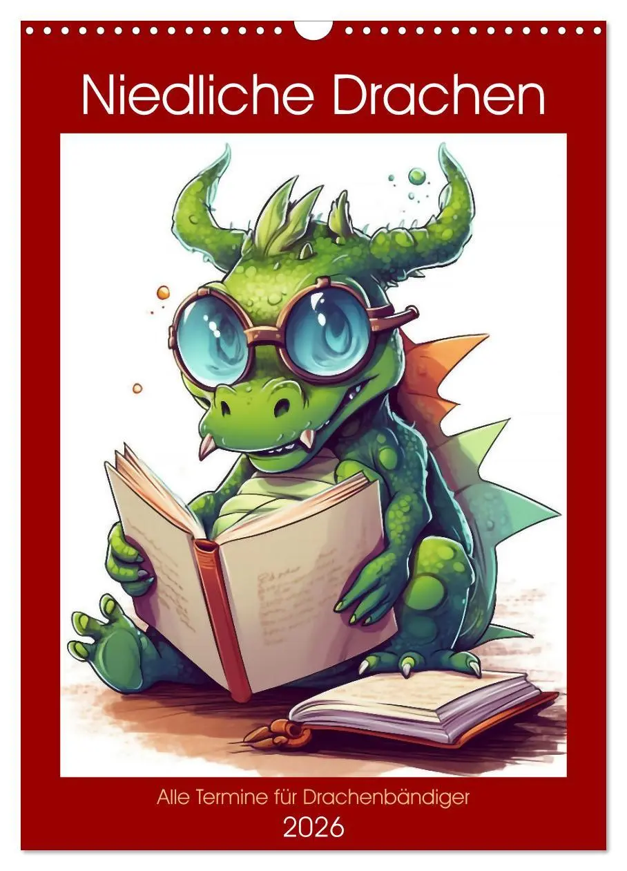 Cover: 9783516318326 | Niedliche Drachen (Wandkalender 2026 DIN A3 hoch), CALVENDO...