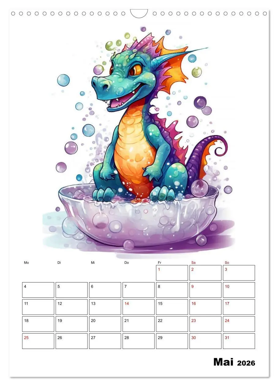 Bild: 9783516318326 | Niedliche Drachen (Wandkalender 2026 DIN A3 hoch), CALVENDO...