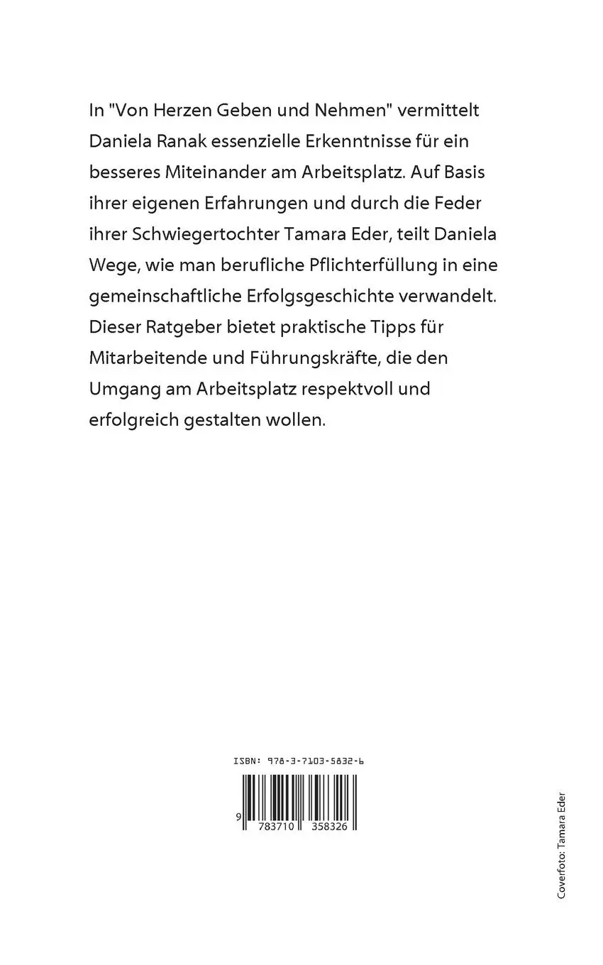 Rückseite: 9783710358326 | Von Herzen Geben und Nehmen | Für Mitarbeiter/innen und Führungskräfte