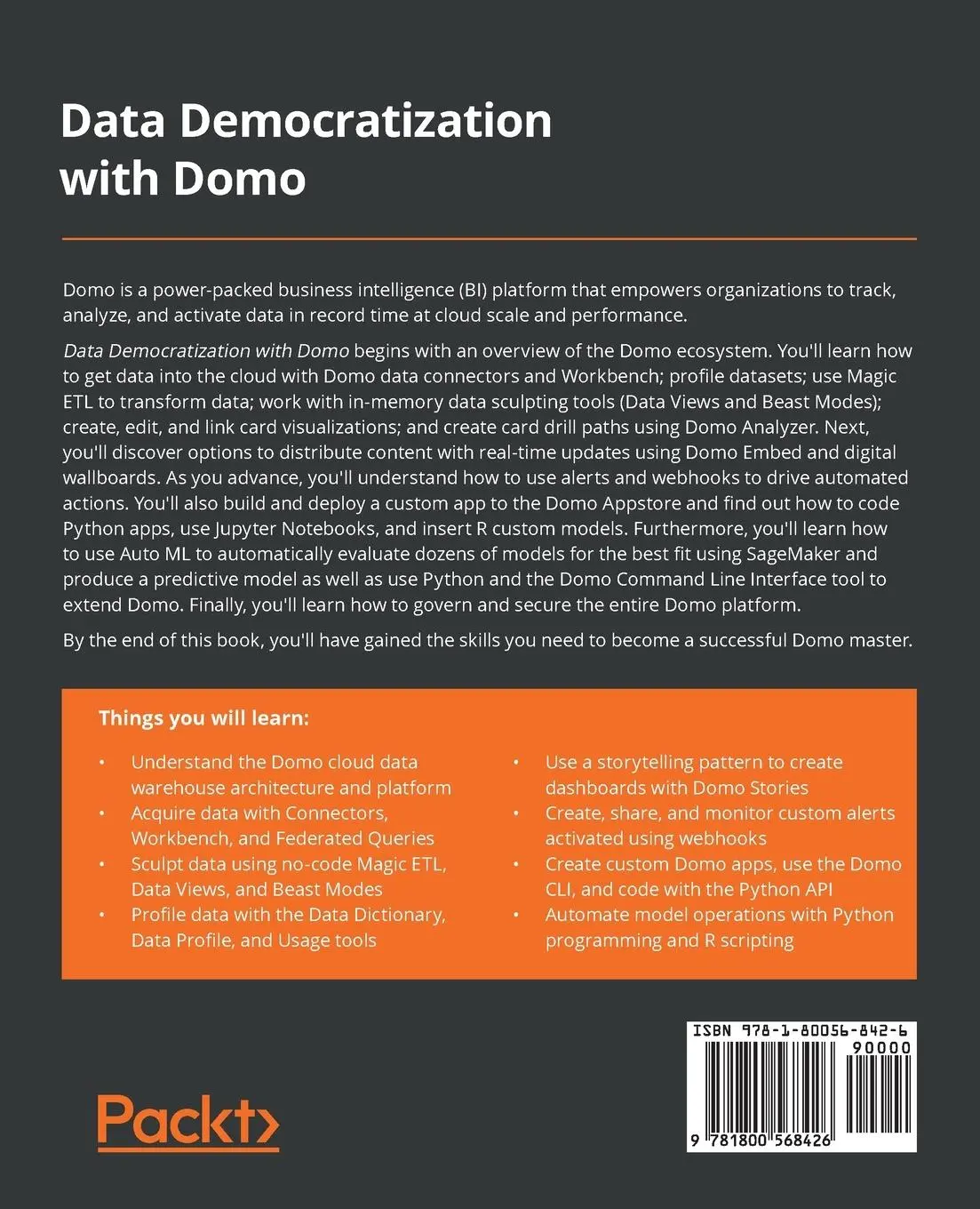 Rückseite: 9781800568426 | Data Democratization with Domo | Jeff Burtenshaw | Taschenbuch | 2022