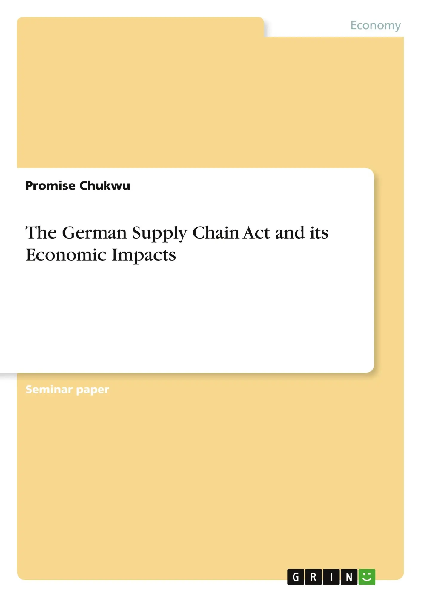 Cover: 9783346648426 | The German Supply Chain Act and its Economic Impacts | Promise Chukwu