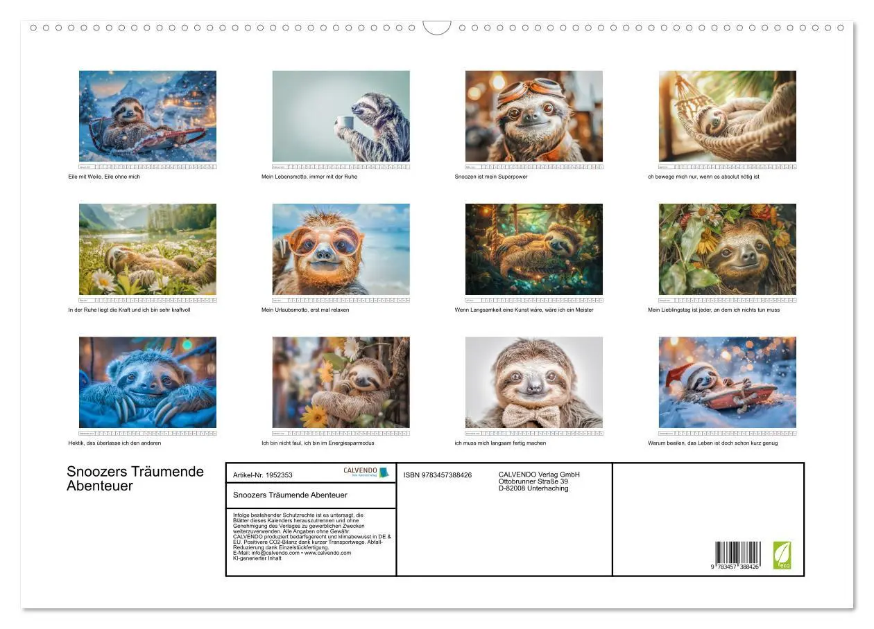 Bild: 9783457388426 | Snoozers Träumende Abenteuer (Wandkalender 2026 DIN A2 quer),...
