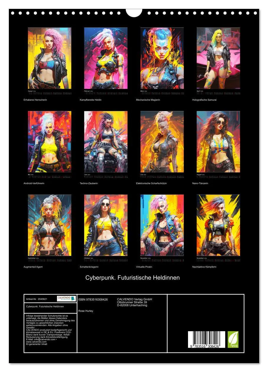 Bild: 9783516308426 | Cyberpunk. Futuristische Heldinnen (Wandkalender 2026 DIN A3 hoch),...