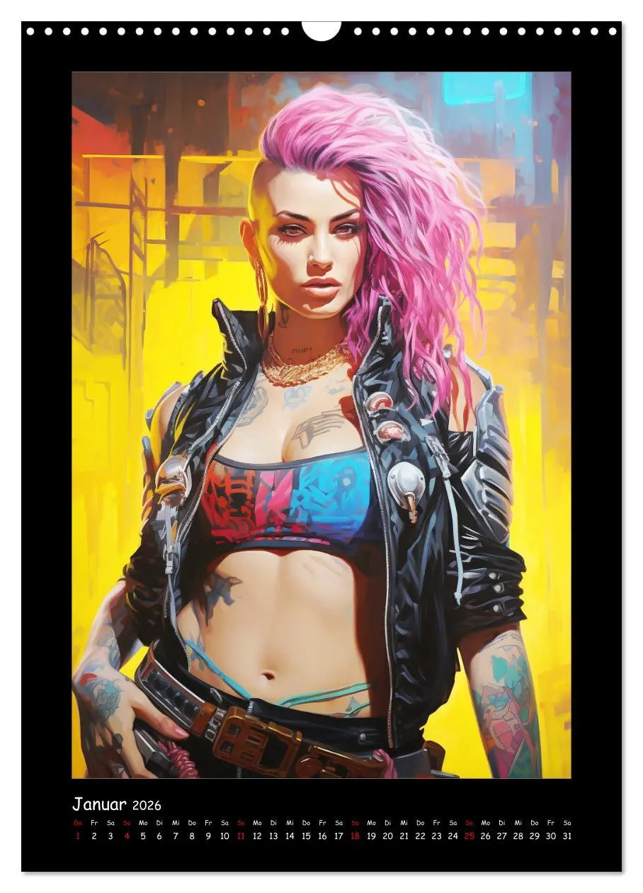 Bild: 9783516308426 | Cyberpunk. Futuristische Heldinnen (Wandkalender 2026 DIN A3 hoch),...