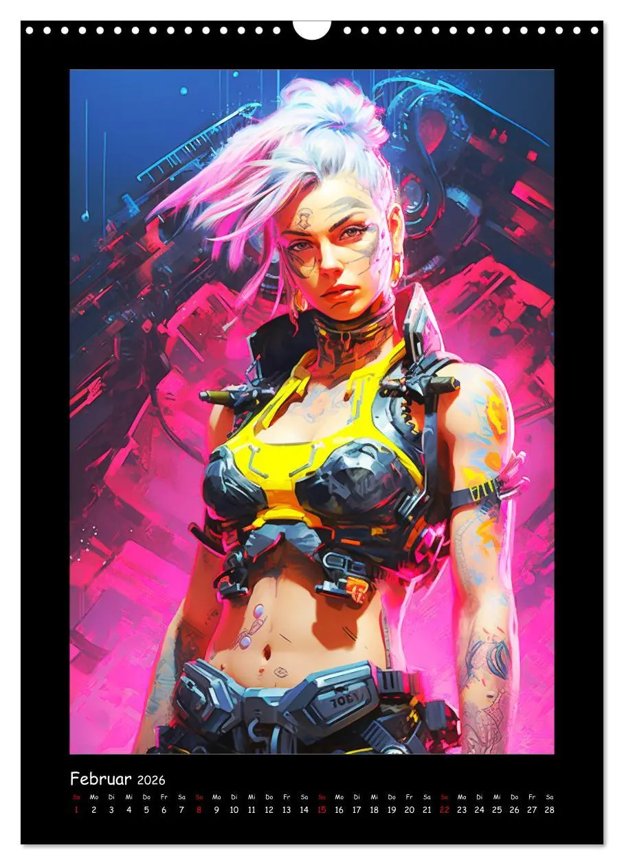 Bild: 9783516308426 | Cyberpunk. Futuristische Heldinnen (Wandkalender 2026 DIN A3 hoch),...