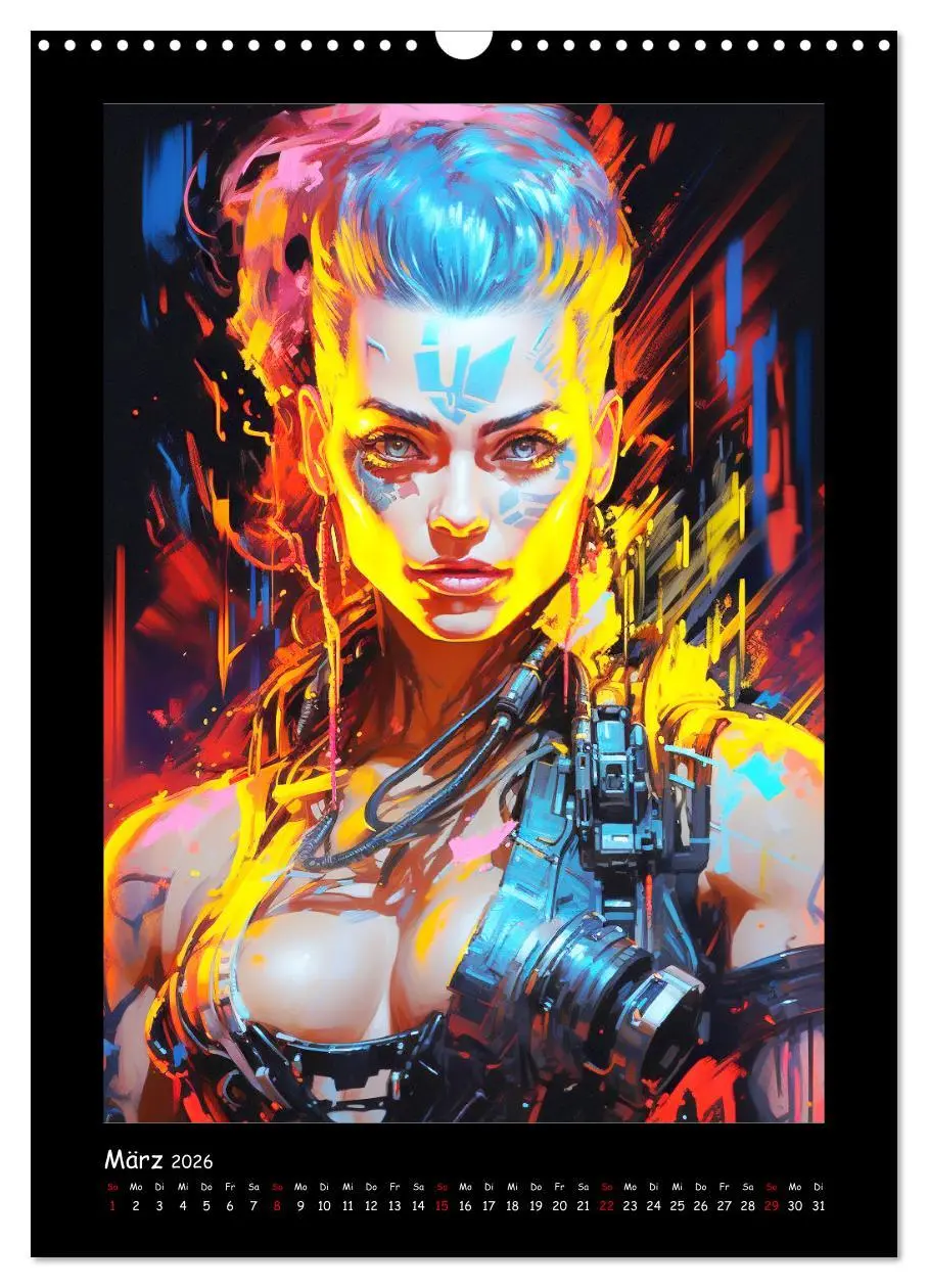 Bild: 9783516308426 | Cyberpunk. Futuristische Heldinnen (Wandkalender 2026 DIN A3 hoch),...