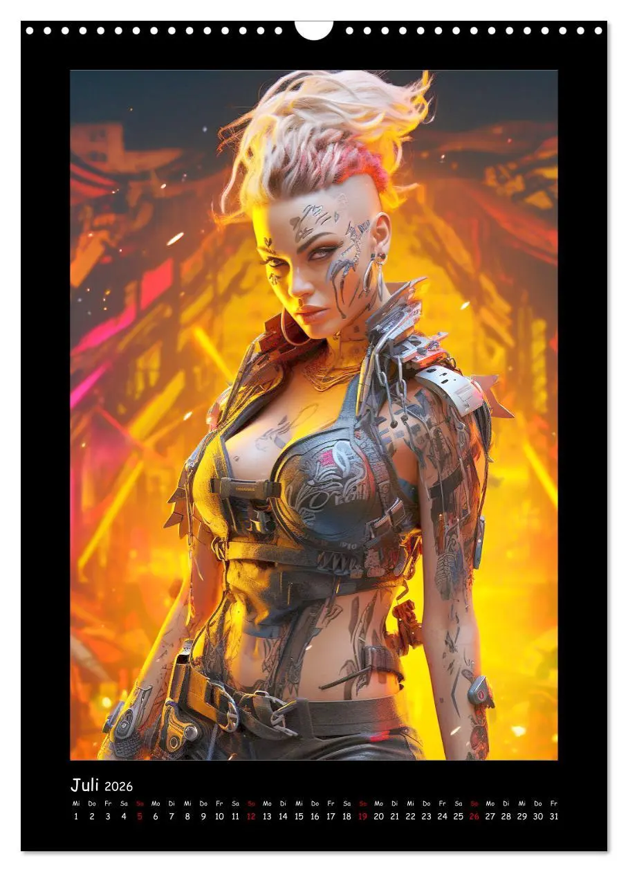 Bild: 9783516308426 | Cyberpunk. Futuristische Heldinnen (Wandkalender 2026 DIN A3 hoch),...