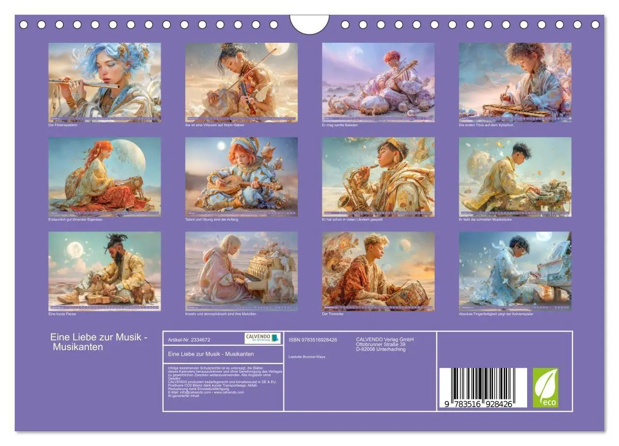 Bild: 9783516928426 | Eine Liebe zur Musik - Musikanten (Wandkalender 2027 DIN A4 quer),...