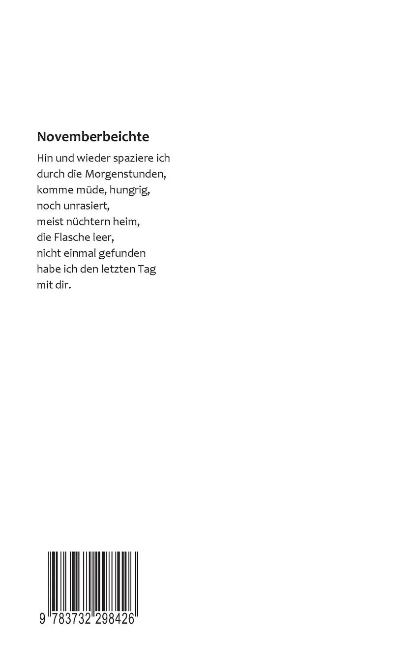 Rückseite: 9783732298426 | Novemberleise | Michael Allen Payne | Taschenbuch | 48 S. | Deutsch
