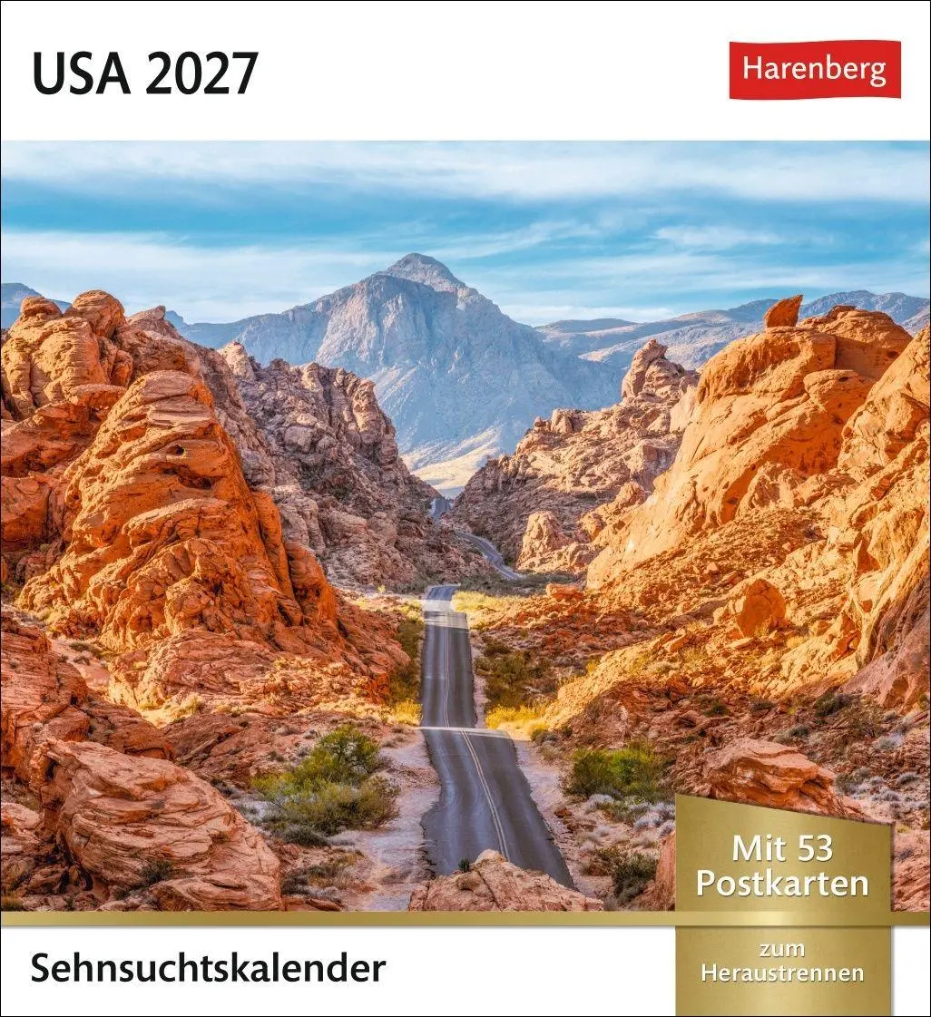 Cover: 9783840038426 | USA Sehnsuchtskalender 2027 - Wochenkalender mit 53 Postkarten | 54 S.