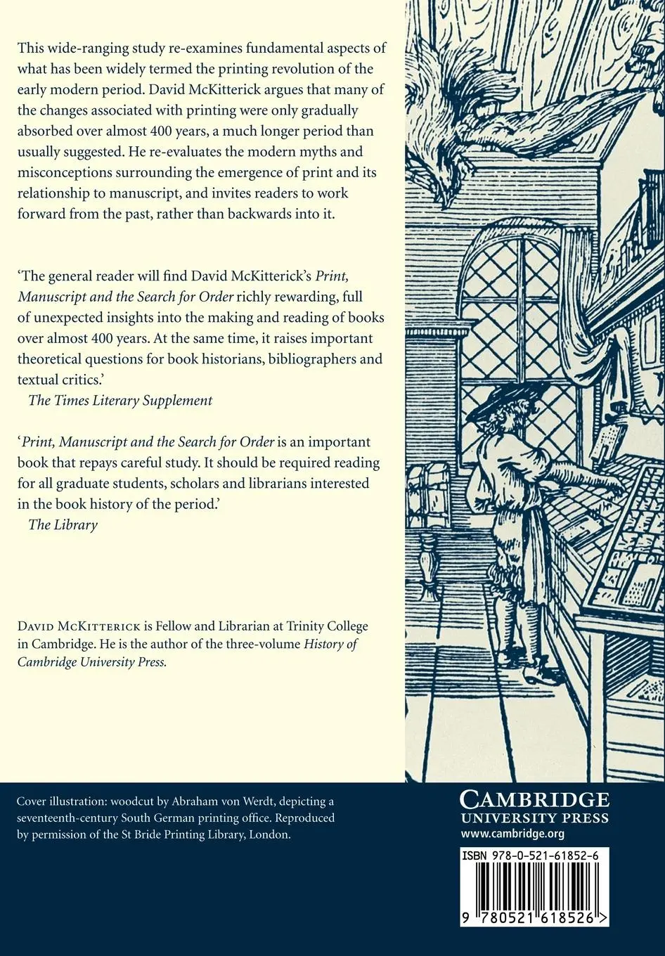 Rückseite: 9780521618526 | Print, Manuscript and the Search for Order, 1450-1830 | Mckitterick