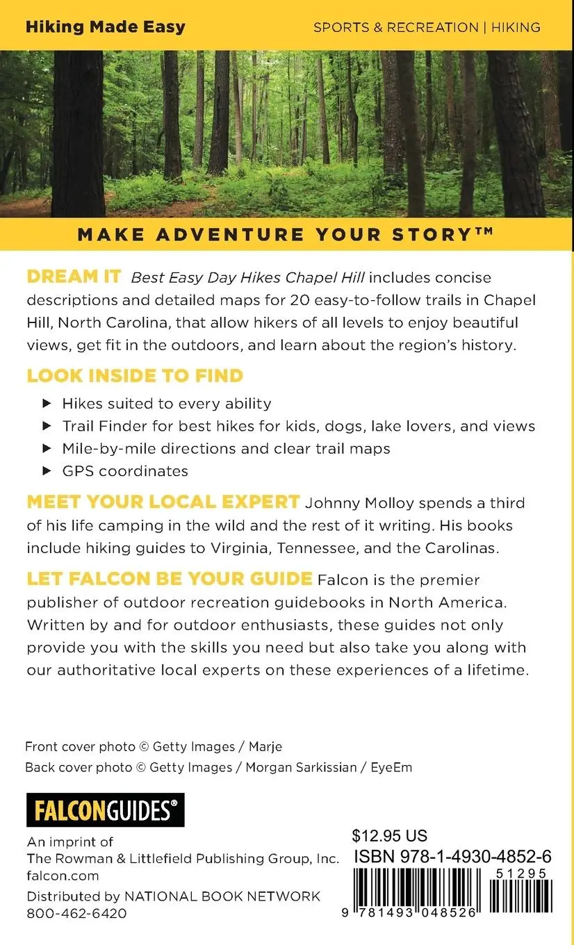 Rückseite: 9781493048526 | Best Easy Day Hikes Chapel Hill | Johnny Molloy | Taschenbuch | 2020