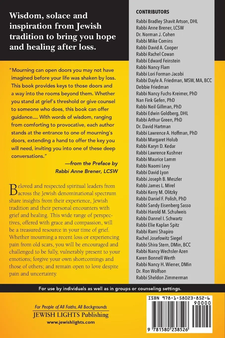 Rückseite: 9781580238526 | The Jewish Book of Grief and Healing | Stuart M. Matlins | Taschenbuch