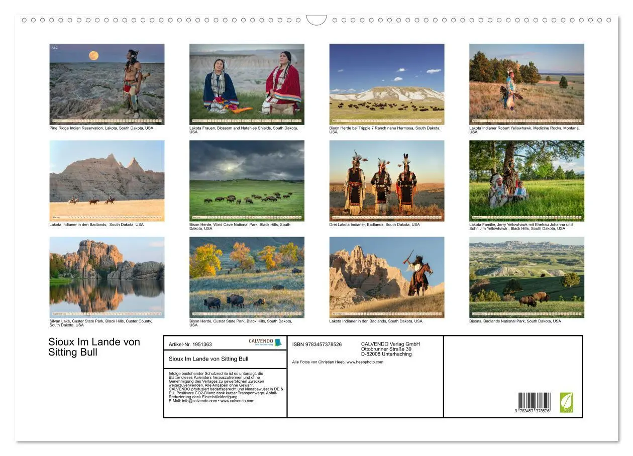 Bild: 9783457378526 | Sioux Im Lande von Sitting Bull (Wandkalender 2026 DIN A2 quer),...