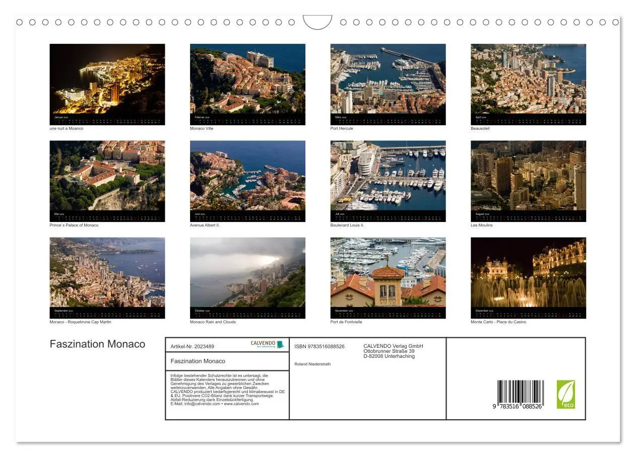 Bild: 9783516088526 | Faszination Monaco (Wandkalender 2026 DIN A3 quer), CALVENDO...