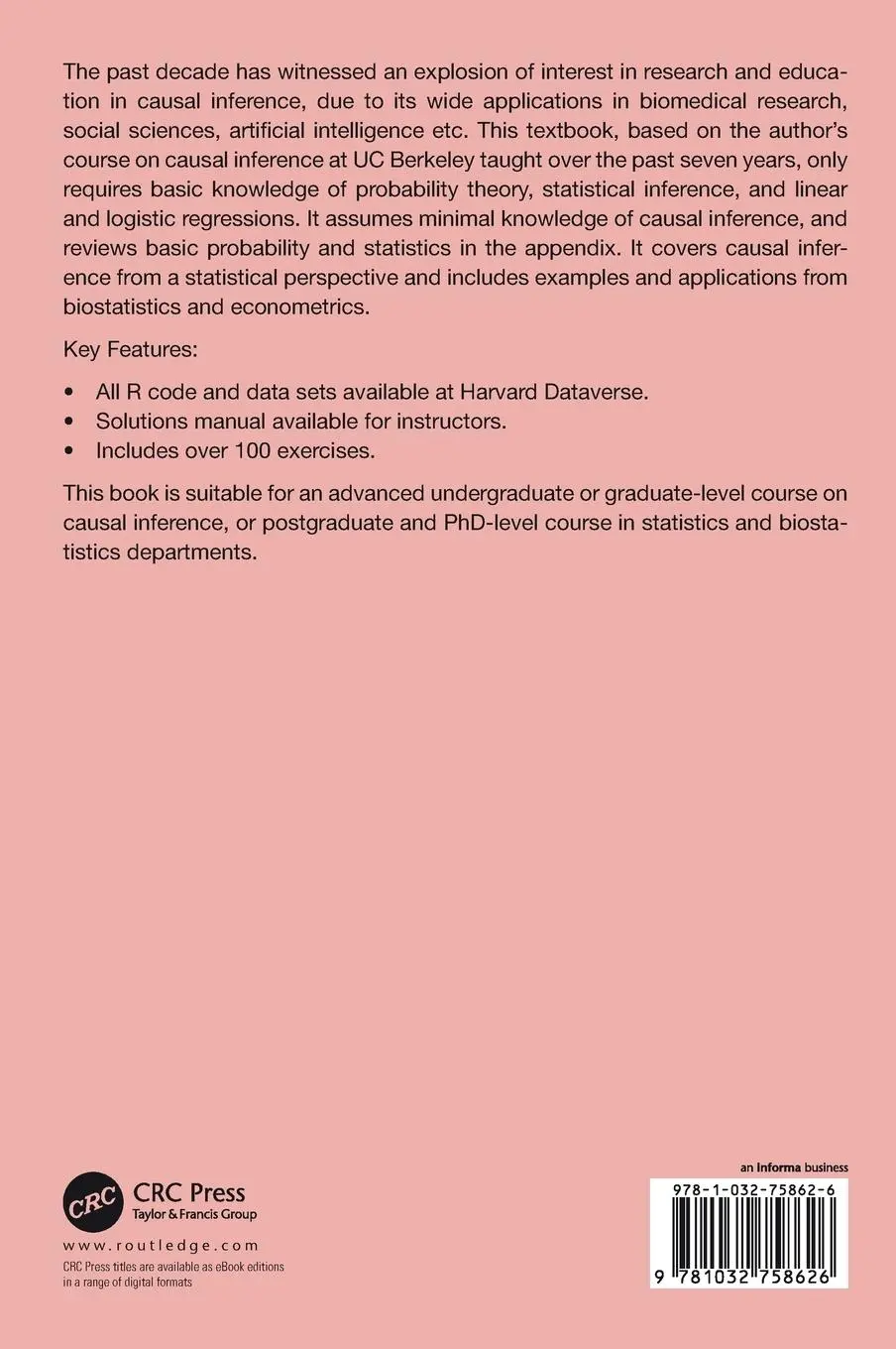 Rückseite: 9781032758626 | A First Course in Causal Inference | Peng Ding | Buch | Englisch
