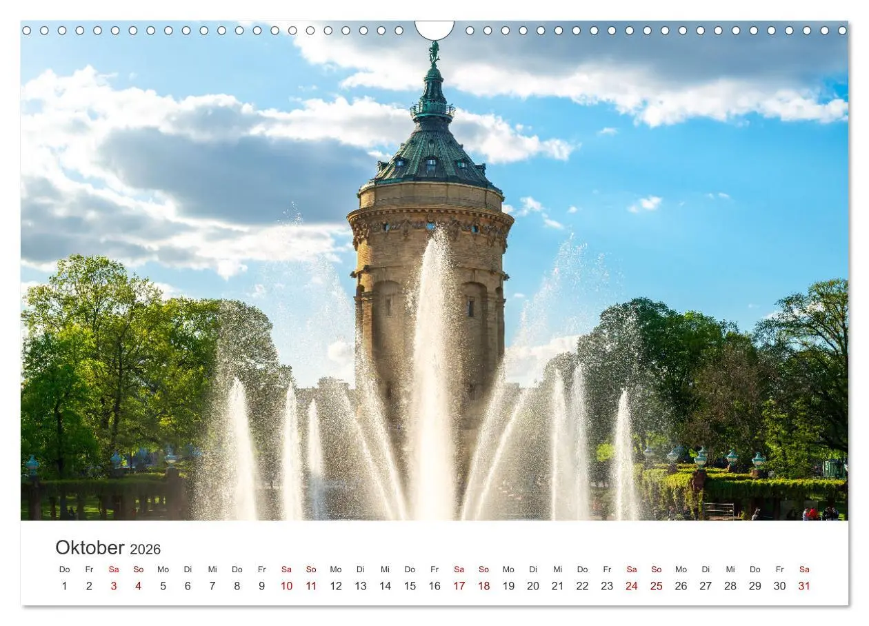 Bild: 9783457368626 | Der Mannheimer Wasserturm (Wandkalender 2026 DIN A3 quer), CALVENDO...