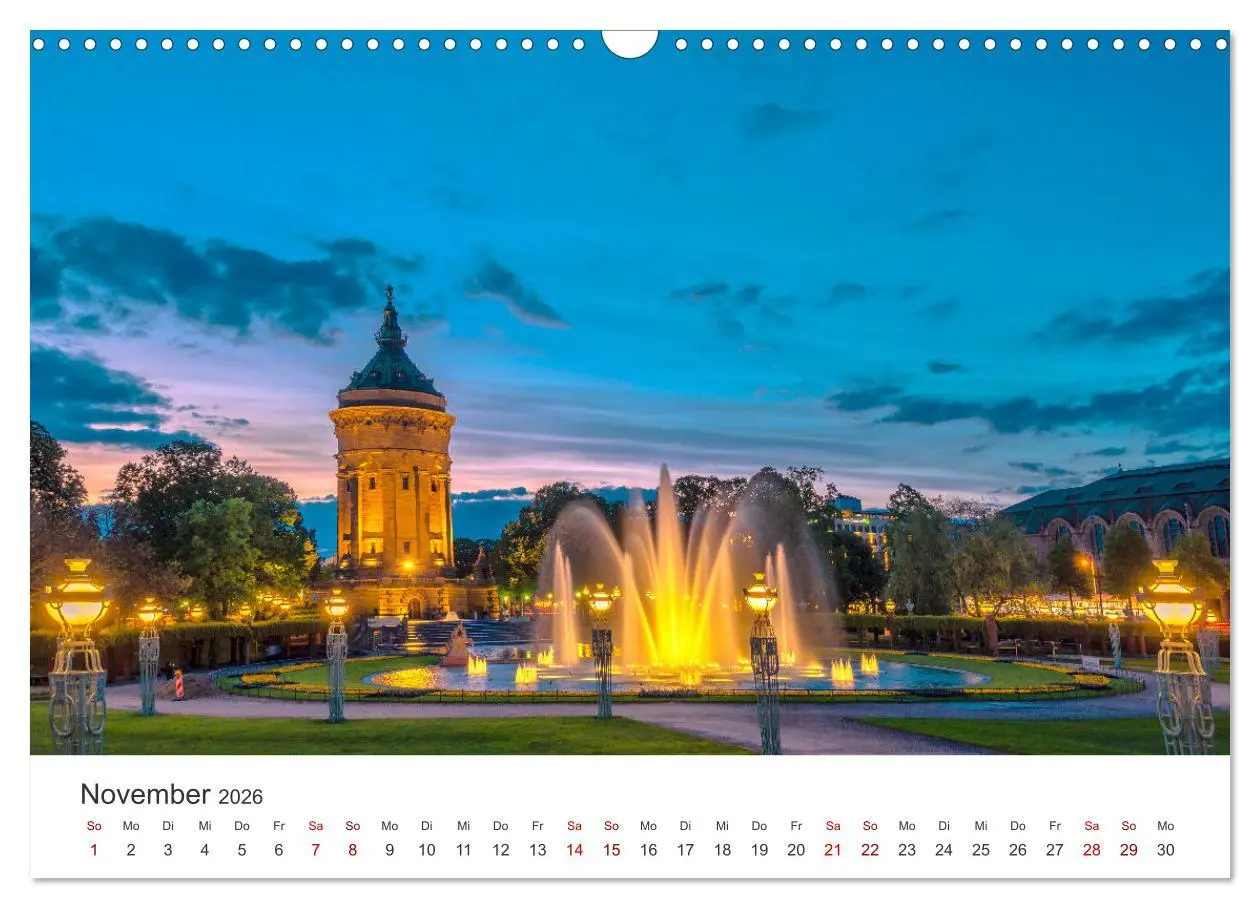 Bild: 9783457368626 | Der Mannheimer Wasserturm (Wandkalender 2026 DIN A3 quer), CALVENDO...