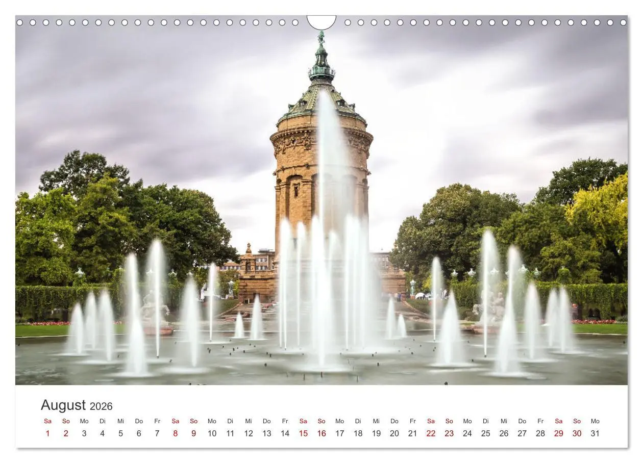Bild: 9783457368626 | Der Mannheimer Wasserturm (Wandkalender 2026 DIN A3 quer), CALVENDO...