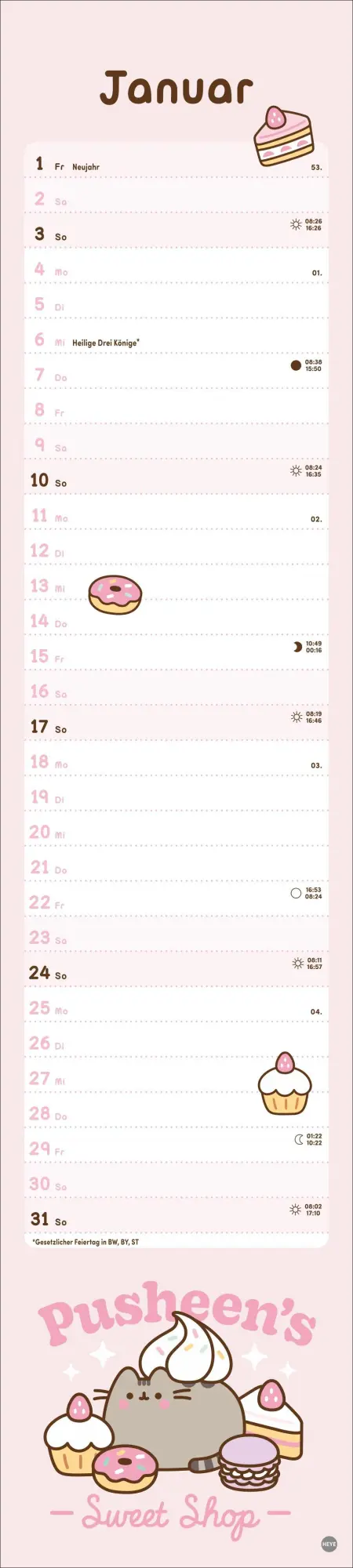 Bild: 9783756418626 | Pusheen Langplaner 2027 | Kalender | 13 S. | Deutsch | 2027 | Heye