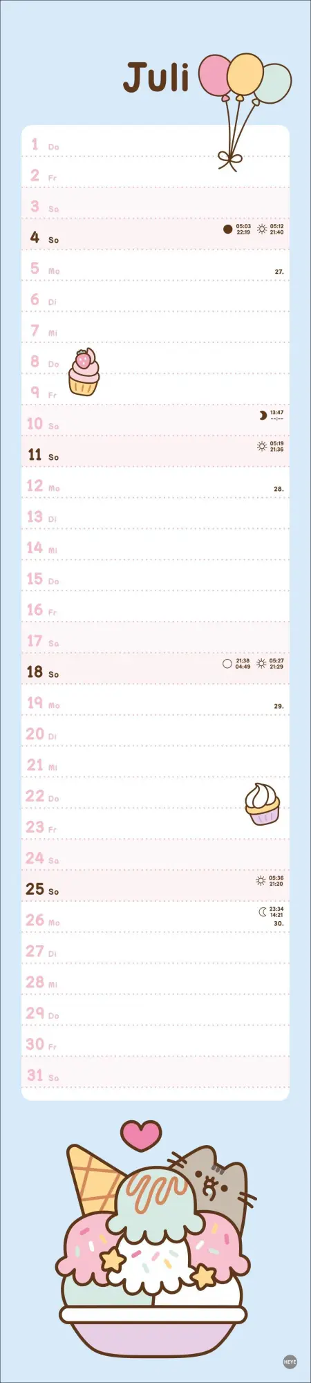 Bild: 9783756418626 | Pusheen Langplaner 2027 | Kalender | 13 S. | Deutsch | 2027 | Heye