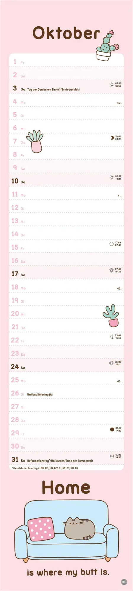 Bild: 9783756418626 | Pusheen Langplaner 2027 | Kalender | 13 S. | Deutsch | 2027 | Heye