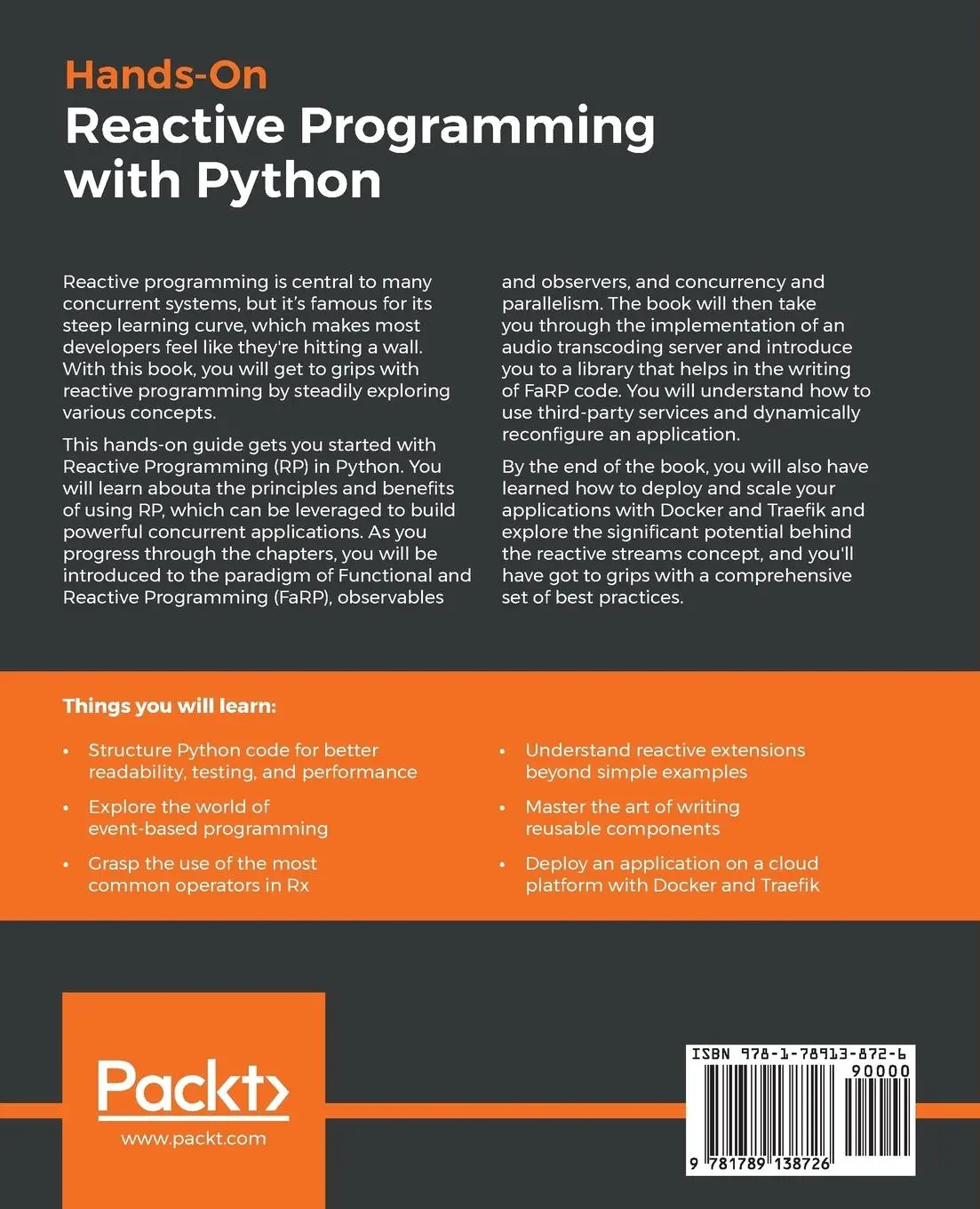 Rückseite: 9781789138726 | Hands-On Reactive Programming with Python | Romain Picard | Buch
