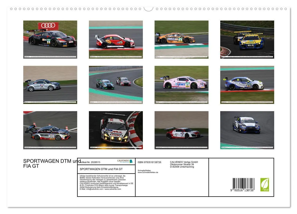 Bild: 9783516138726 | SPORTWAGEN DTM und FIA GT (hochwertiger Premium Wandkalender 2026...