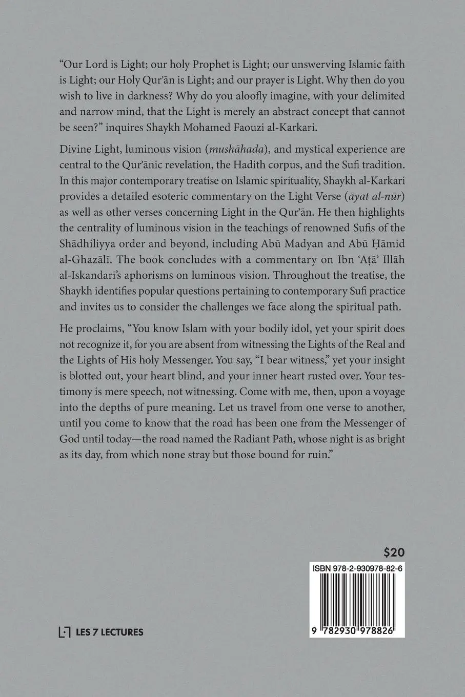 Rückseite: 9782930978826 | The Sufi Path of Light | Mohamed Faouzi Al Karkari | Taschenbuch