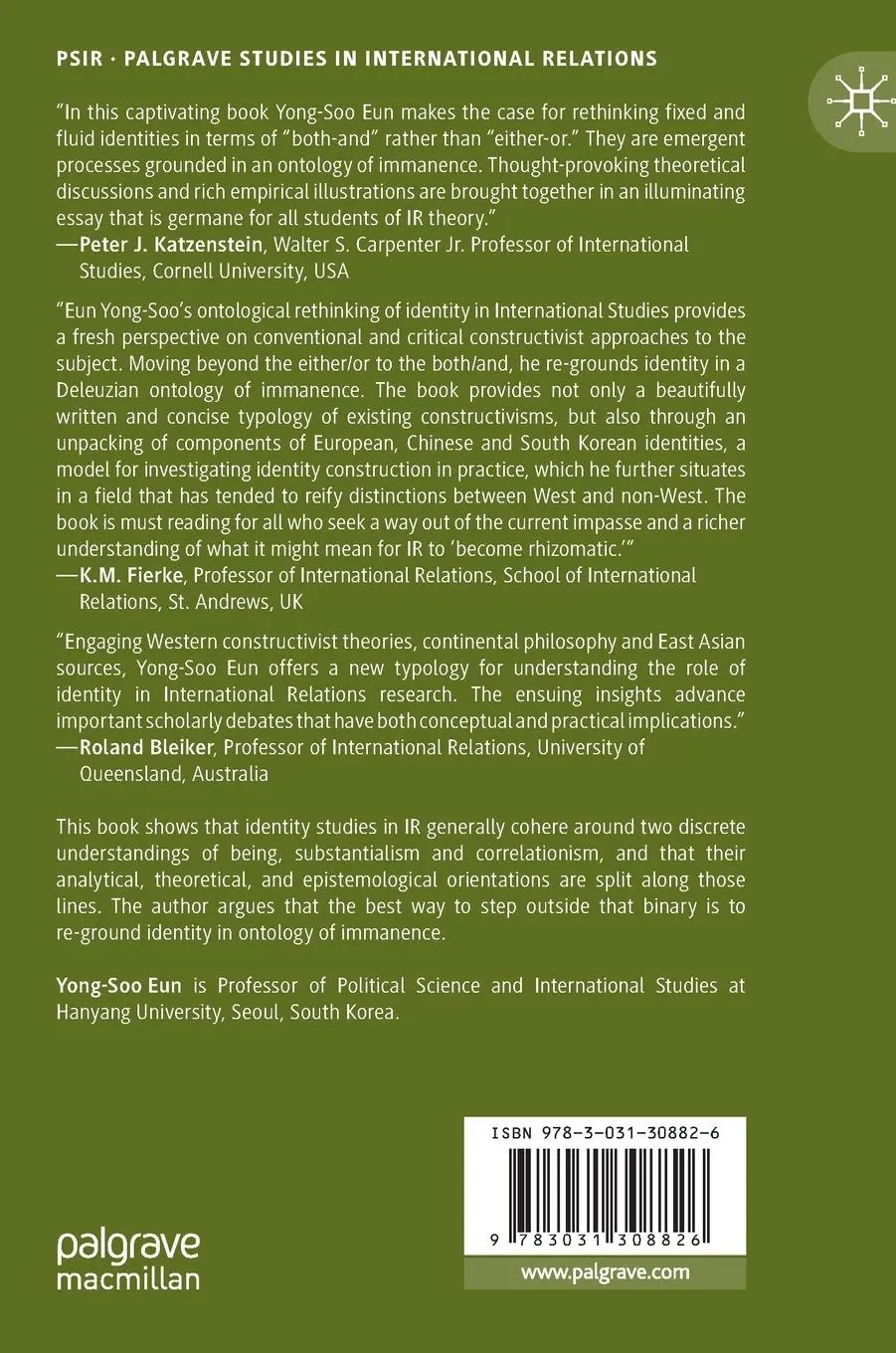 Rückseite: 9783031308826 | An Ontological Rethinking of Identity in International Studies | Eun