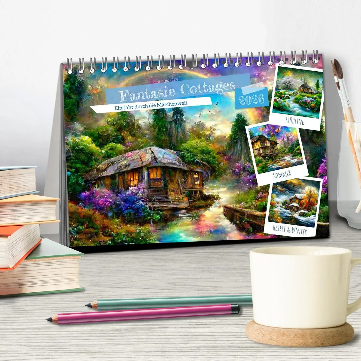Bild: 9783457418826 | Fantasie Cottages - Ein Jahr durch die Märchenwelt (Tischkalender...