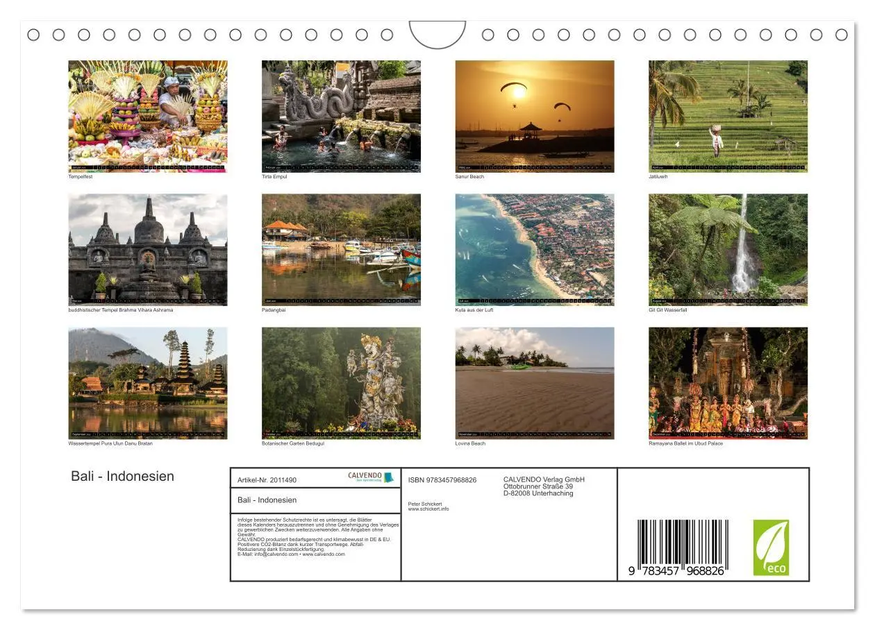 Bild: 9783457968826 | Bali - Indonesien (Wandkalender 2026 DIN A4 quer), CALVENDO...