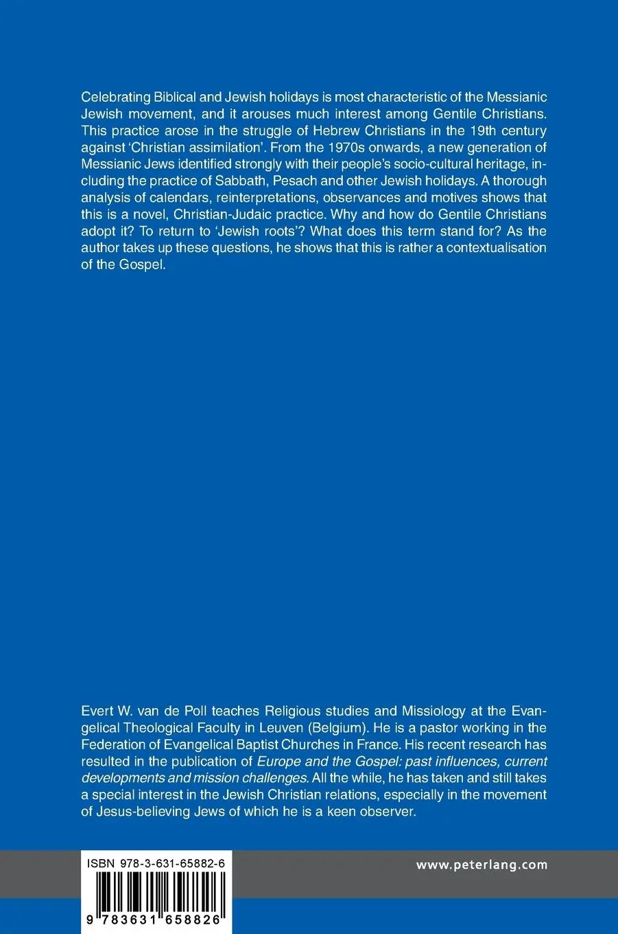 Rückseite: 9783631658826 | Messianic Jews and their Holiday Practice | Evert W. van de Poll