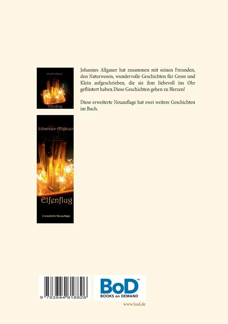 Rückseite: 9783844818826 | Elfenflug | Johannes Allgäuer | Taschenbuch | Paperback | 100 S.