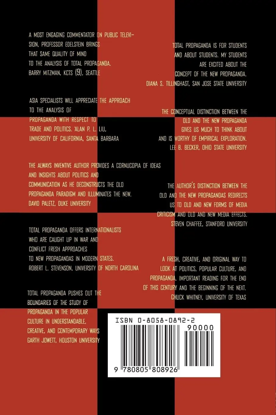 Rückseite: 9780805808926 | Total Propaganda | From Mass Culture To Popular Culture | Edelstein