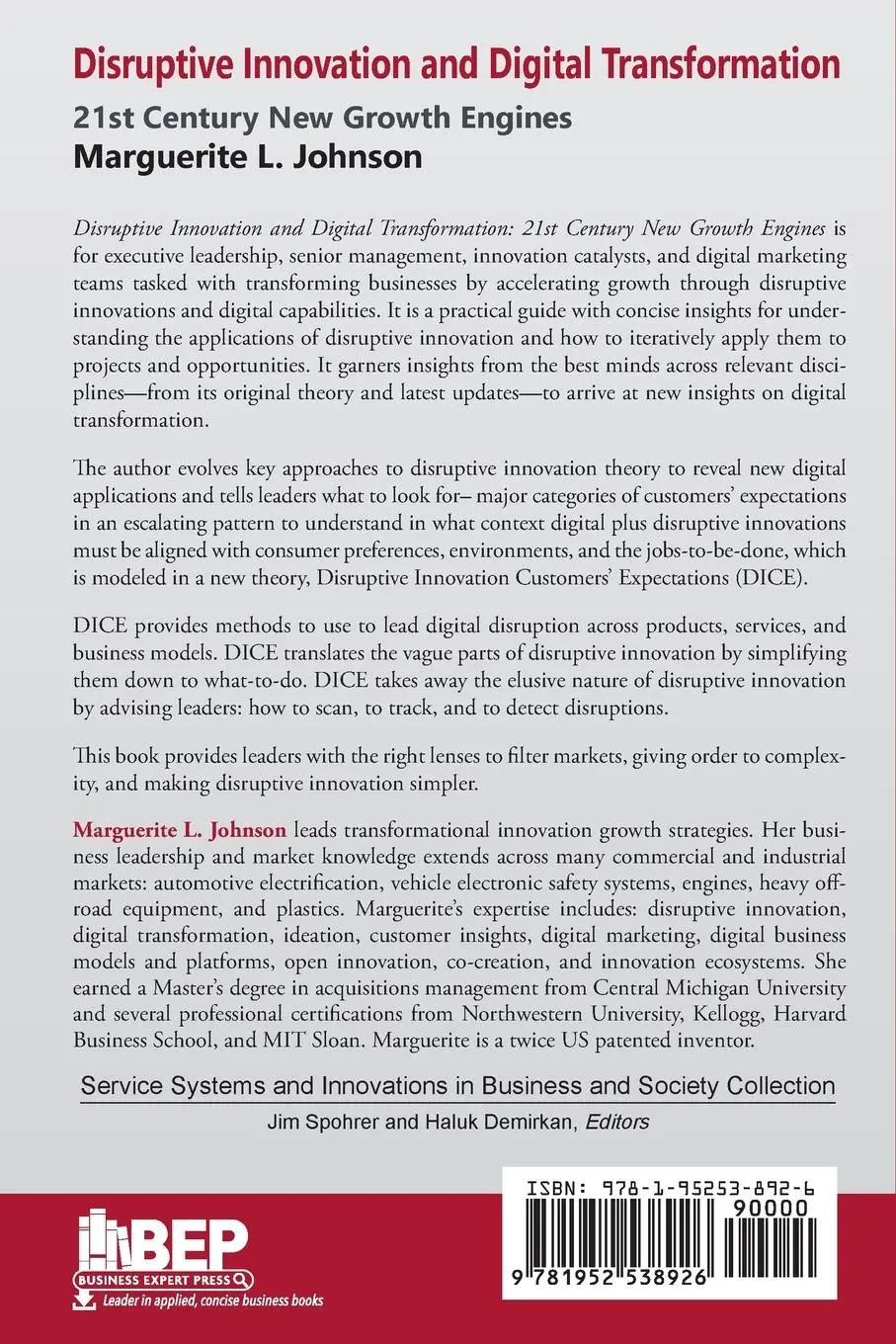 Rückseite: 9781952538926 | Disruptive Innovation and Digital Transformation | Johnson | Buch