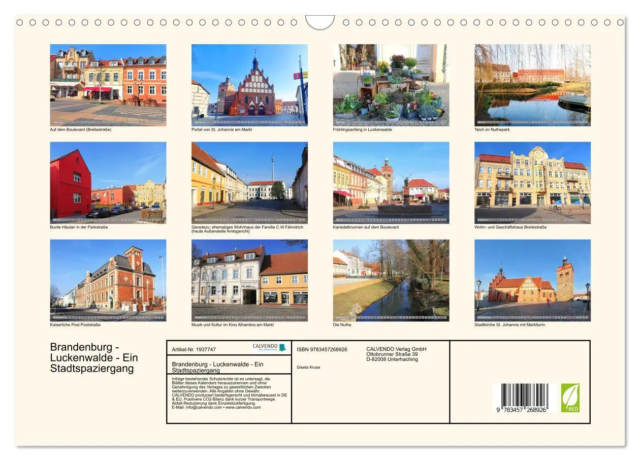 Bild: 9783457268926 | Brandenburg - Luckenwalde - Ein Stadtspaziergang (Wandkalender 2026...