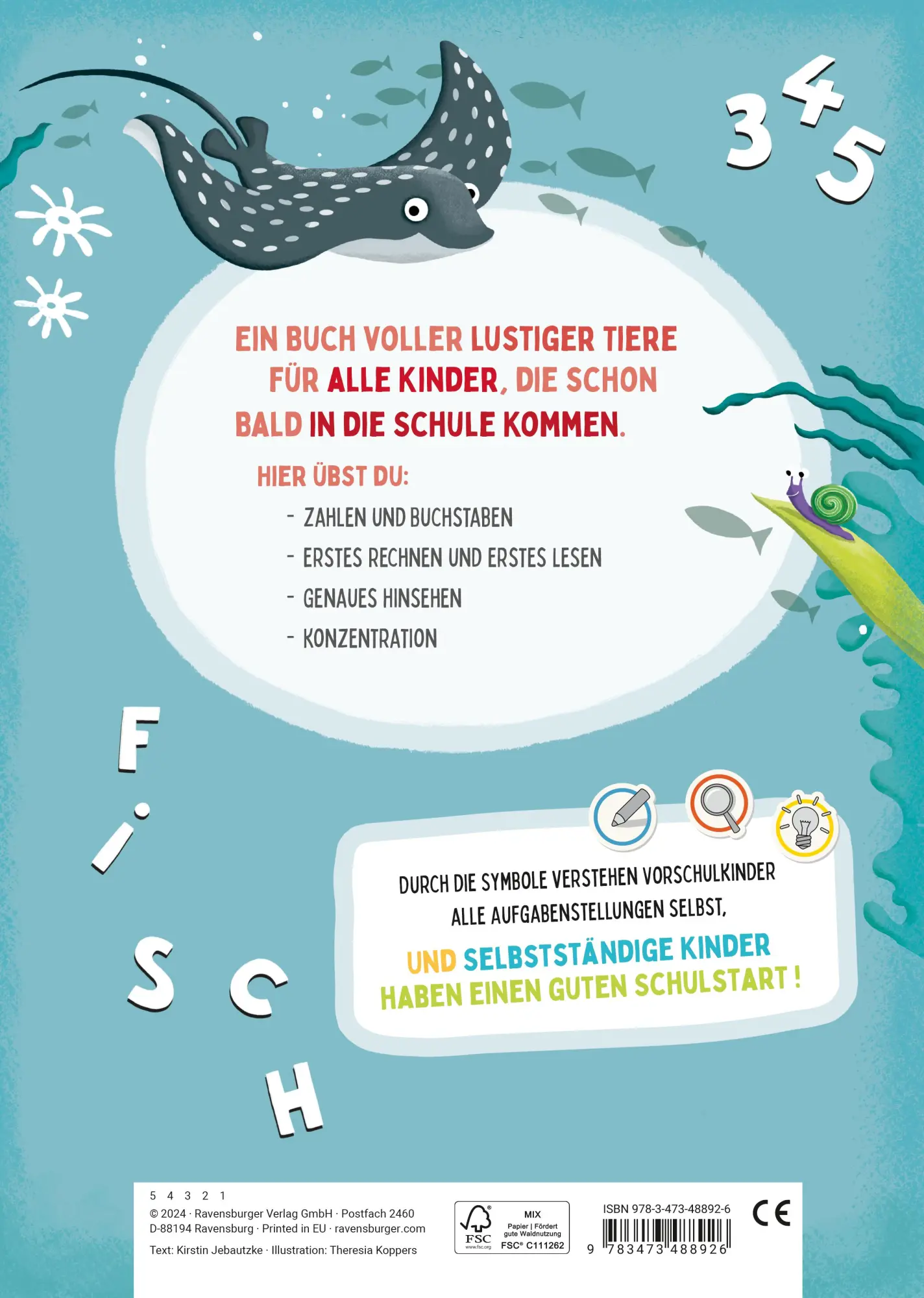 Rückseite: 9783473488926 | Mein großes Schulstartbuch: Lesen Schreiben Rechnen | Jebautzke | Buch