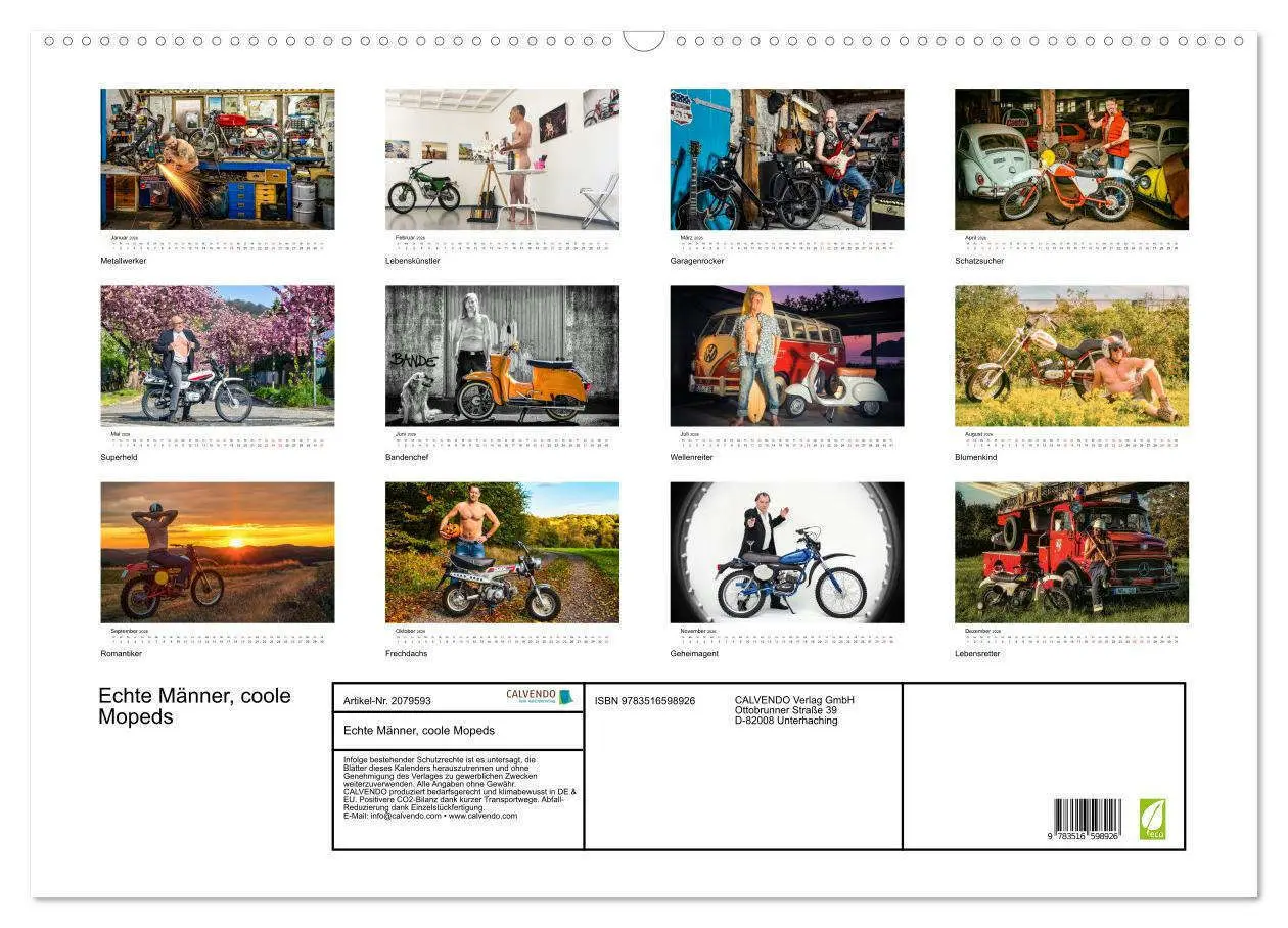 Bild: 9783516598926 | Echte Männer, coole Mopeds (Wandkalender 2026 DIN A2 quer),...