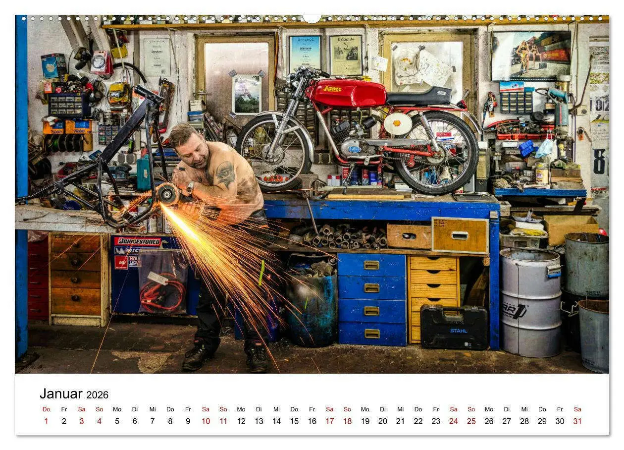 Bild: 9783516598926 | Echte Männer, coole Mopeds (Wandkalender 2026 DIN A2 quer),...