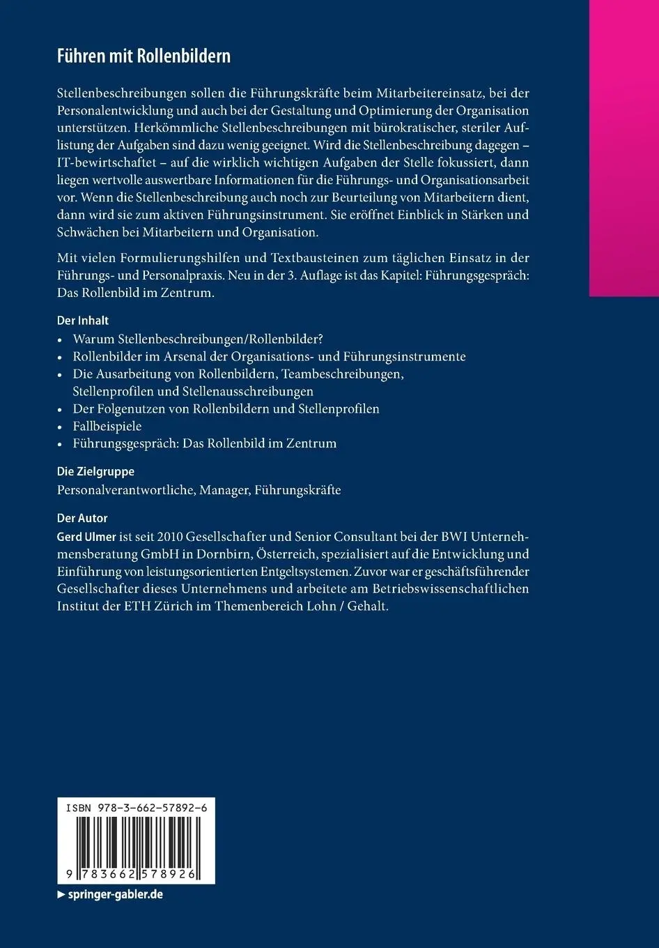 Rückseite: 9783662578926 | Führen mit Rollenbildern | Gerd Ulmer | Taschenbuch | xviii | Deutsch