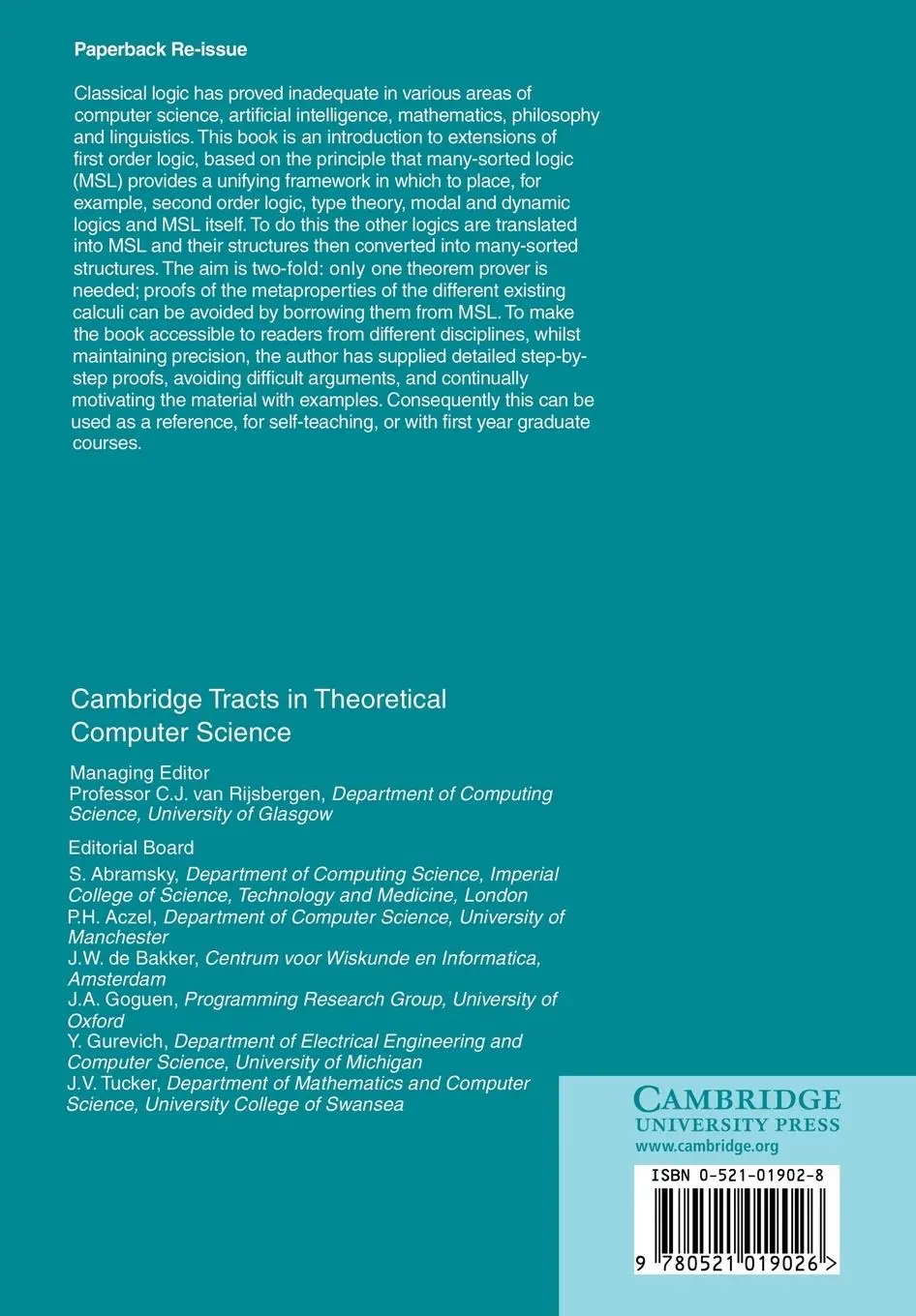 Rückseite: 9780521019026 | Extensions of First-Order Logic | Maria Manzano | Taschenbuch | 2005