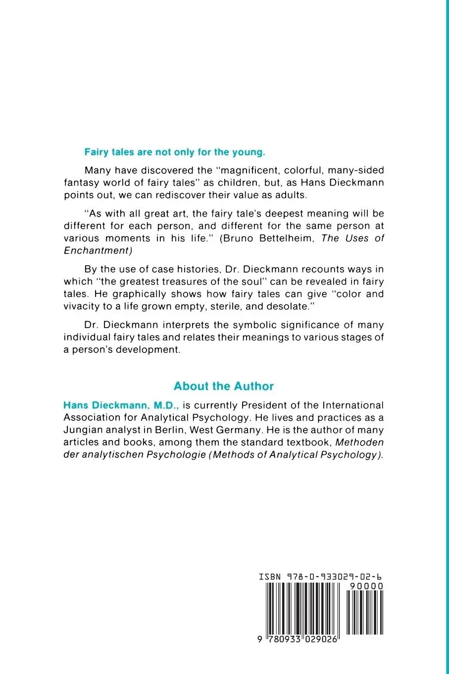 Rückseite: 9780933029026 | Twice-Told Tales | The Psychological Use of Fairy Tales | Dieckmann