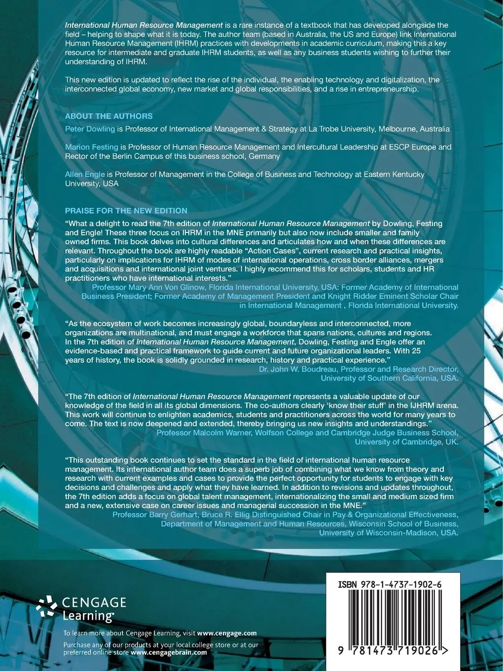 Rückseite: 9781473719026 | International Human Resource Management 7e | Peter Dowling | Buch