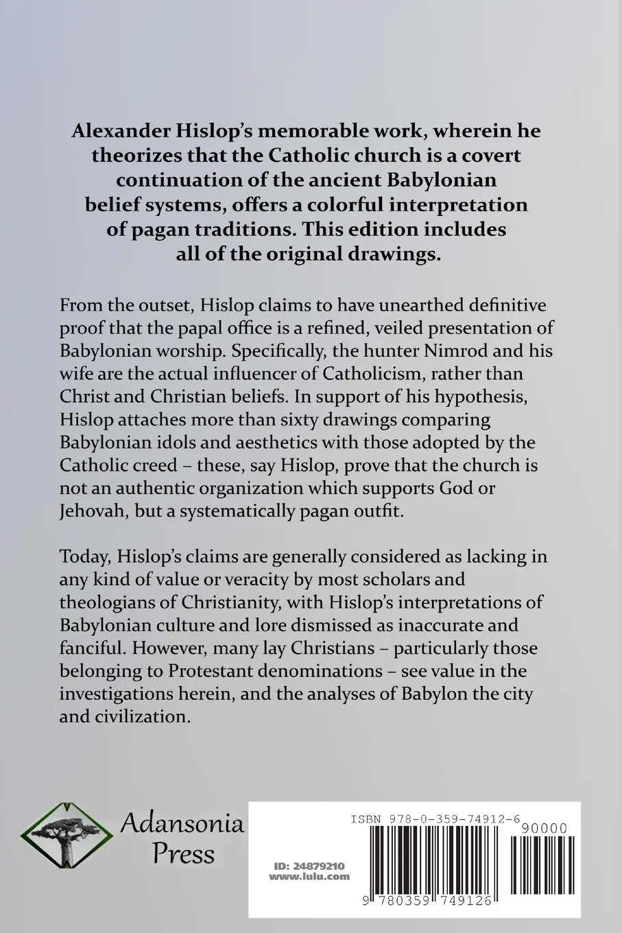 Rückseite: 9780359749126 | The Two Babylons | Alexander Hislop | Taschenbuch | Englisch | 2019