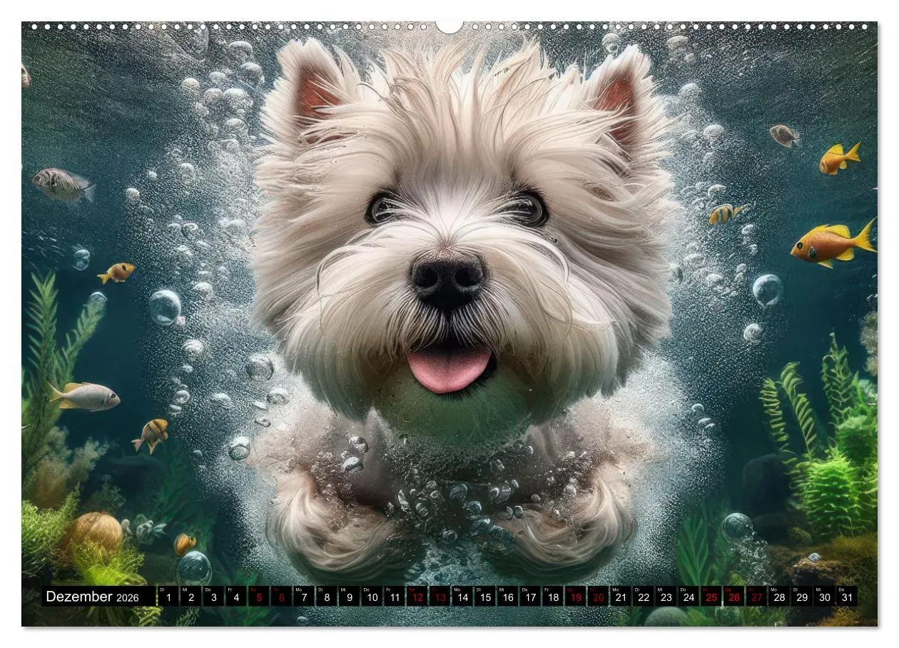 Bild: 9783457389126 | Badespaß - Hunde unter Wasser (hochwertiger Premium Wandkalender...