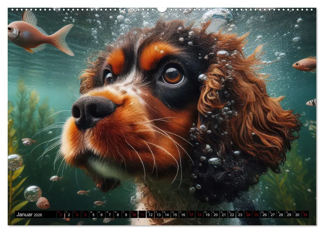 Bild: 9783457389126 | Badespaß - Hunde unter Wasser (hochwertiger Premium Wandkalender...