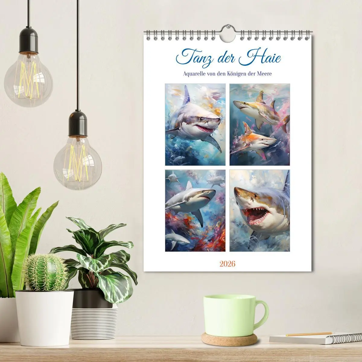 Bild: 9783516309126 | Tanz der Haie. Aquarelle von den Königen der Meere (Wandkalender...