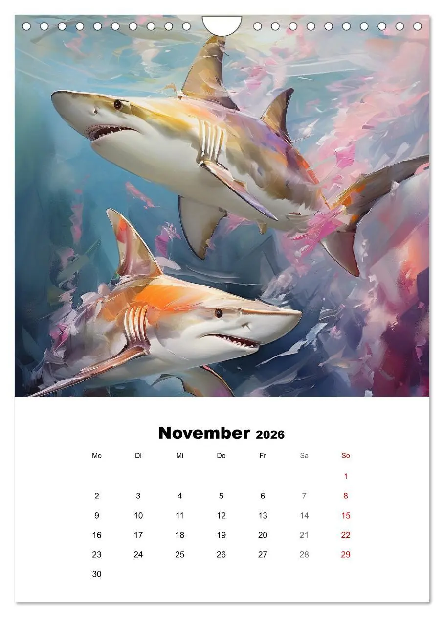 Bild: 9783516309126 | Tanz der Haie. Aquarelle von den Königen der Meere (Wandkalender...
