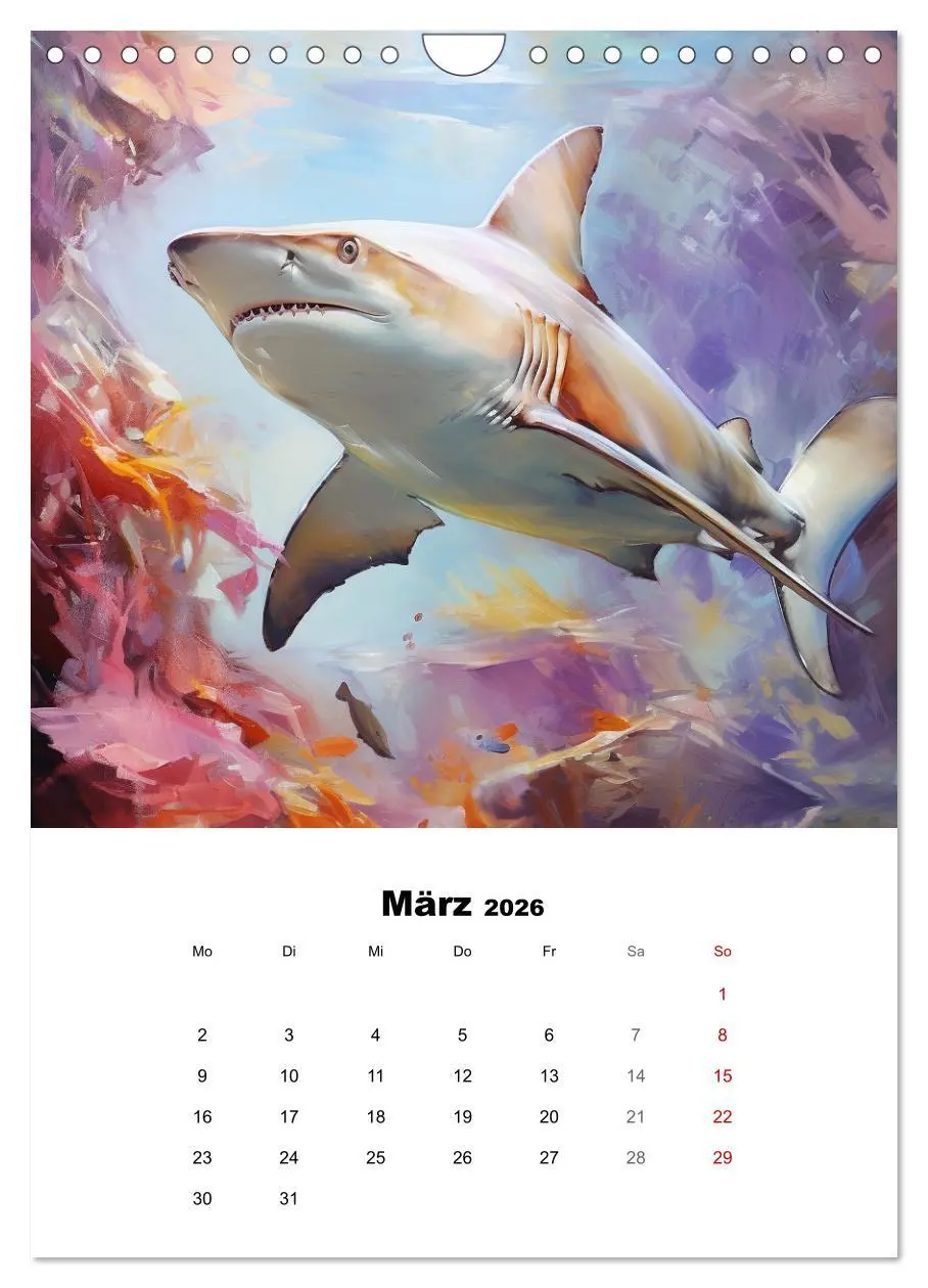 Bild: 9783516309126 | Tanz der Haie. Aquarelle von den Königen der Meere (Wandkalender...